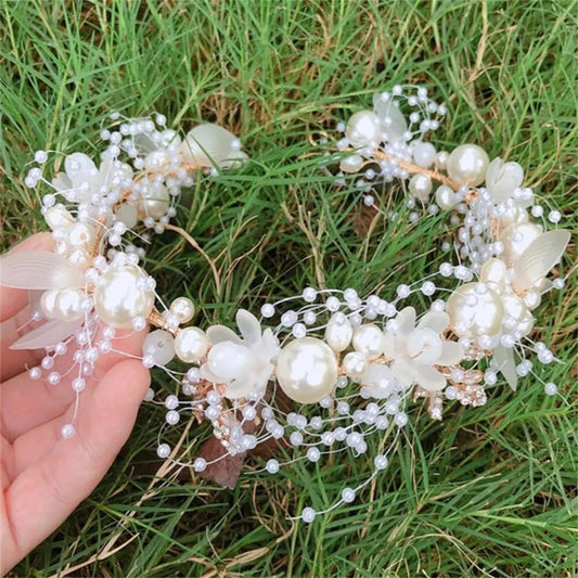 Pearl and Flower Bridal, Prom Headband