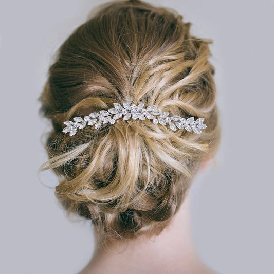 Coiffure Rattan Rhinestone Welding Shaped Bridal, Prom Hair Comb