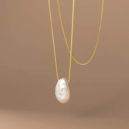 Irregular Natural Baroque Pearl Box 925 Sterling Silver
