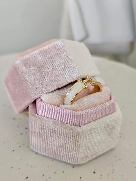 Zircon Rings Adjustable H Letter Gold Color Ring Stainless Steel