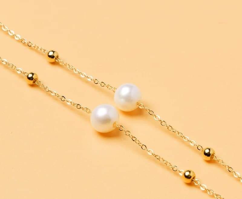 Natural Freshwater Pearl Necklace Fine Jewelry Near Round Shape Choker 14K Gold Filled