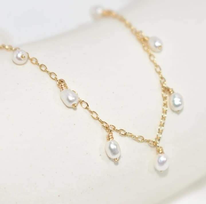 14K Gold Filled Natural Pearl Necklace Gold Choker Handmade Pendants Collier Femme Kolye Collares Boho Pearl Jewelry
