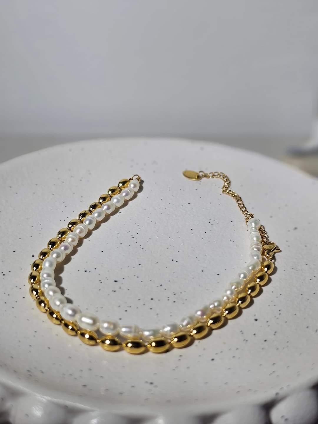 Pearl Beads Necklace Titanium Steel Beaded Freshwater Pearls Choker Necklace