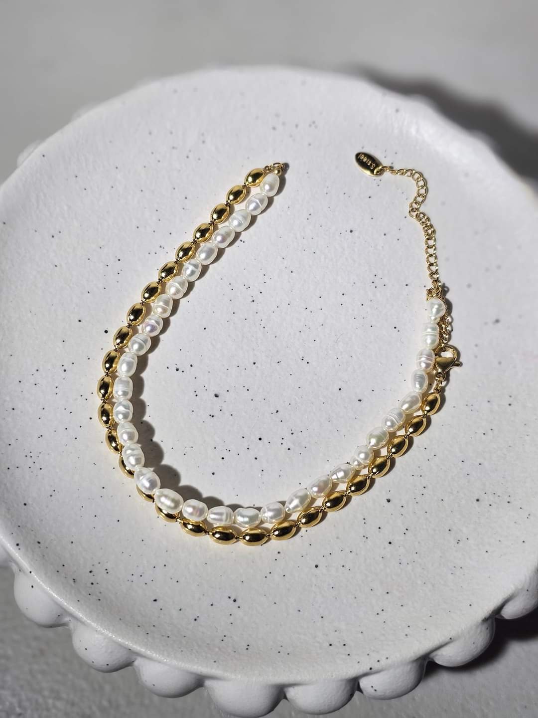 Pearl Beads Necklace Titanium Steel Beaded Freshwater Pearls Choker Necklace
