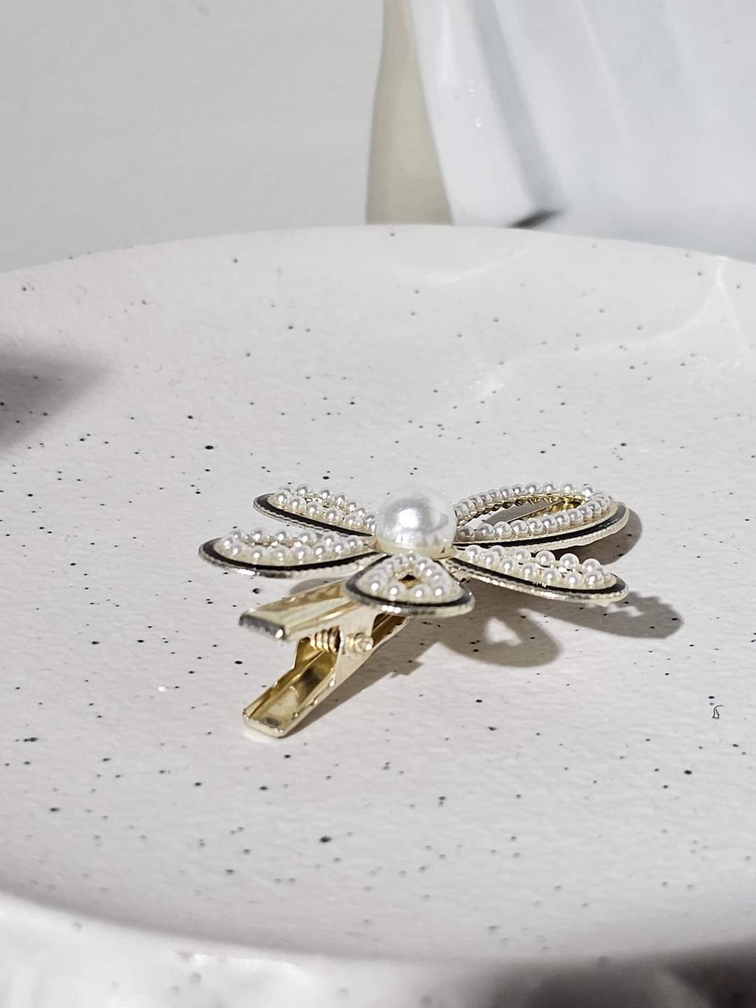 Pearl Flower HairClip Handmade