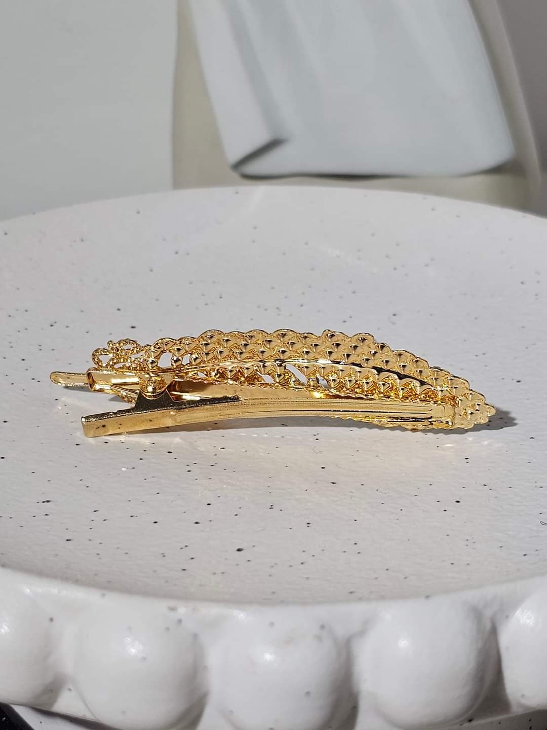 Cubic Zirconia Leaf HairClip Handmade