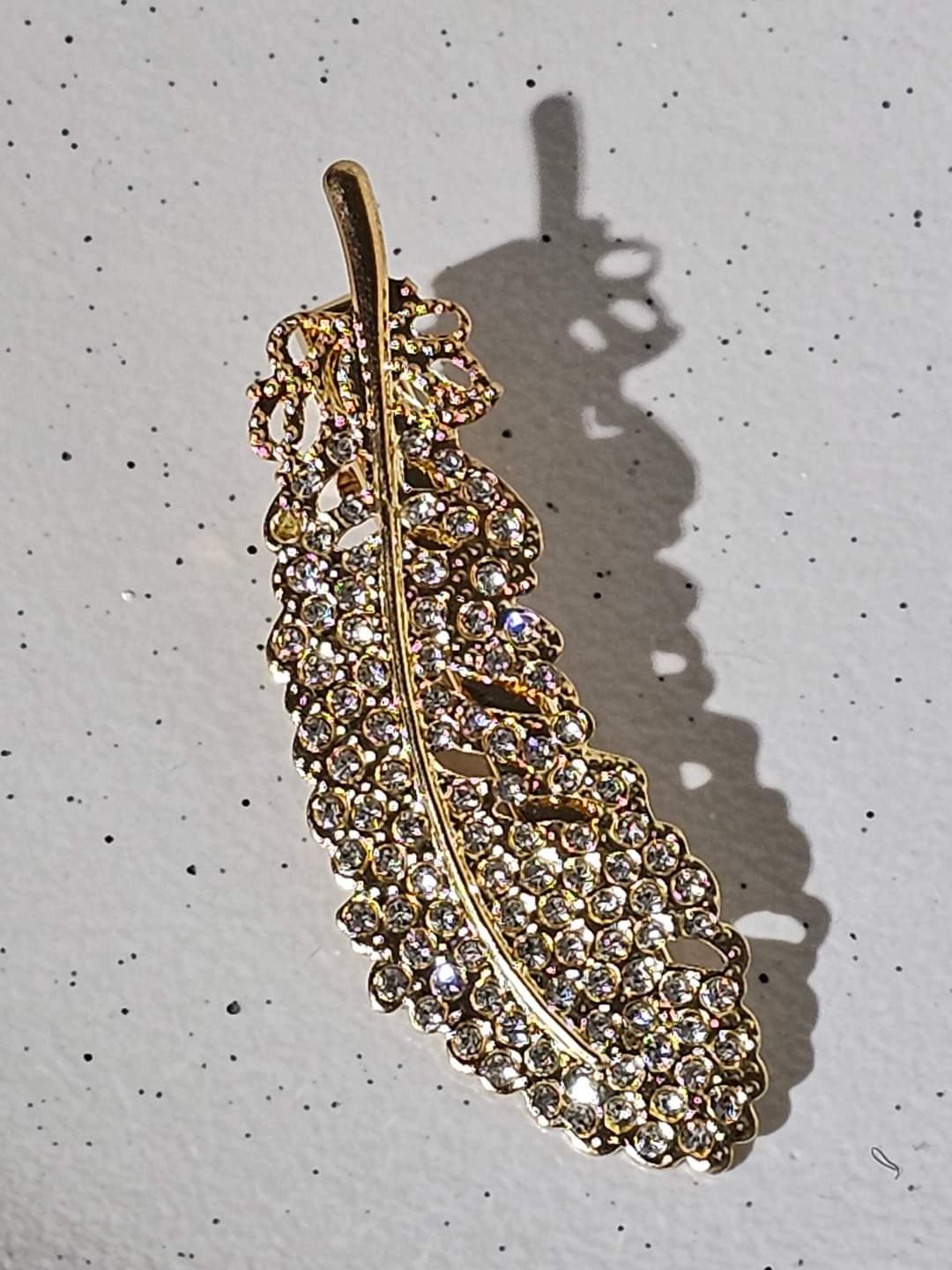 Cubic Zirconia Leaf HairClip Handmade