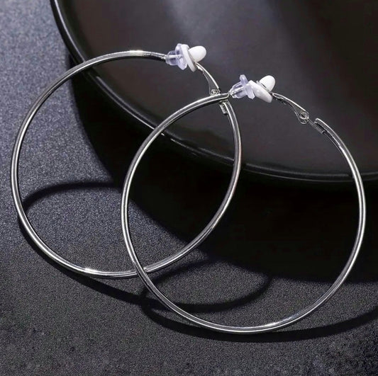 Glossy Circle Clip On Earrings