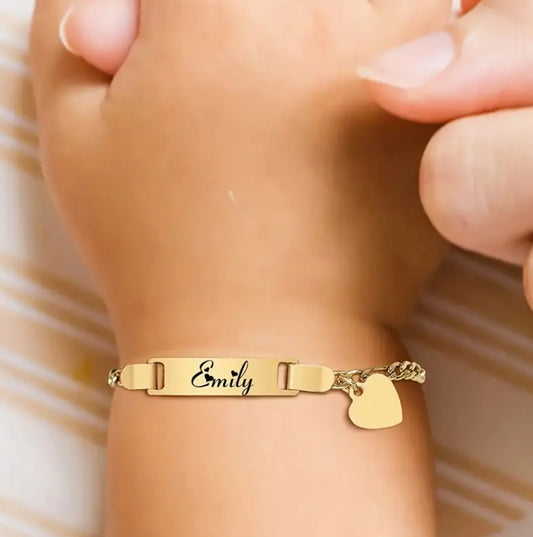 Custom Engraved Charm Baby Bracelet